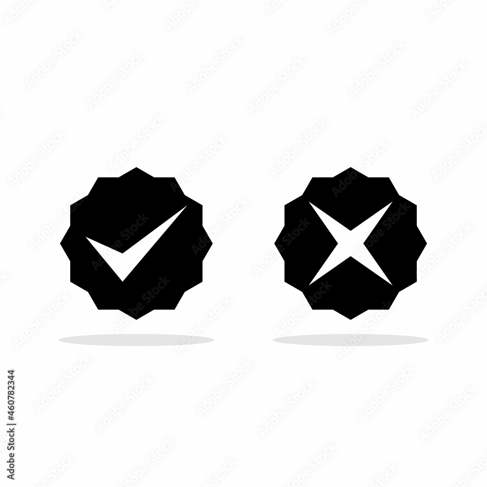 Check and wrong marks, Tick and cross marks, Accepted/Rejected ...