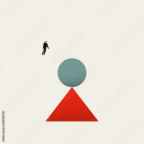 Business and work balance, harmony, vector concept. Symbol of technology, workflow, process. Minimal illustration.