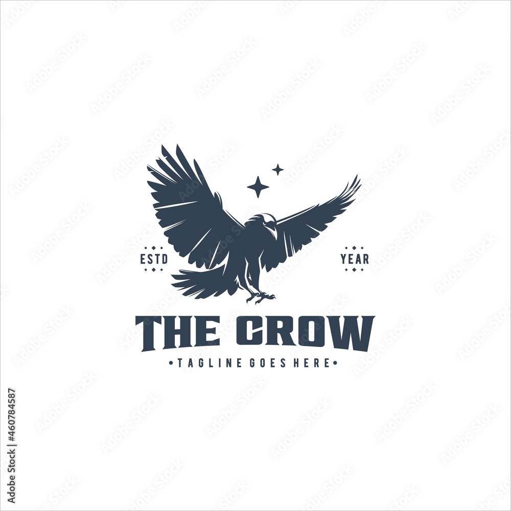 Crow Raven Bird Logo Design Vector Image Crow Raven Bird Logo Design Vector Image