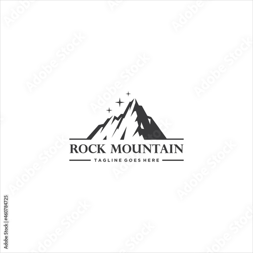 Rocky Mountain Peak Logo Design Vector Image