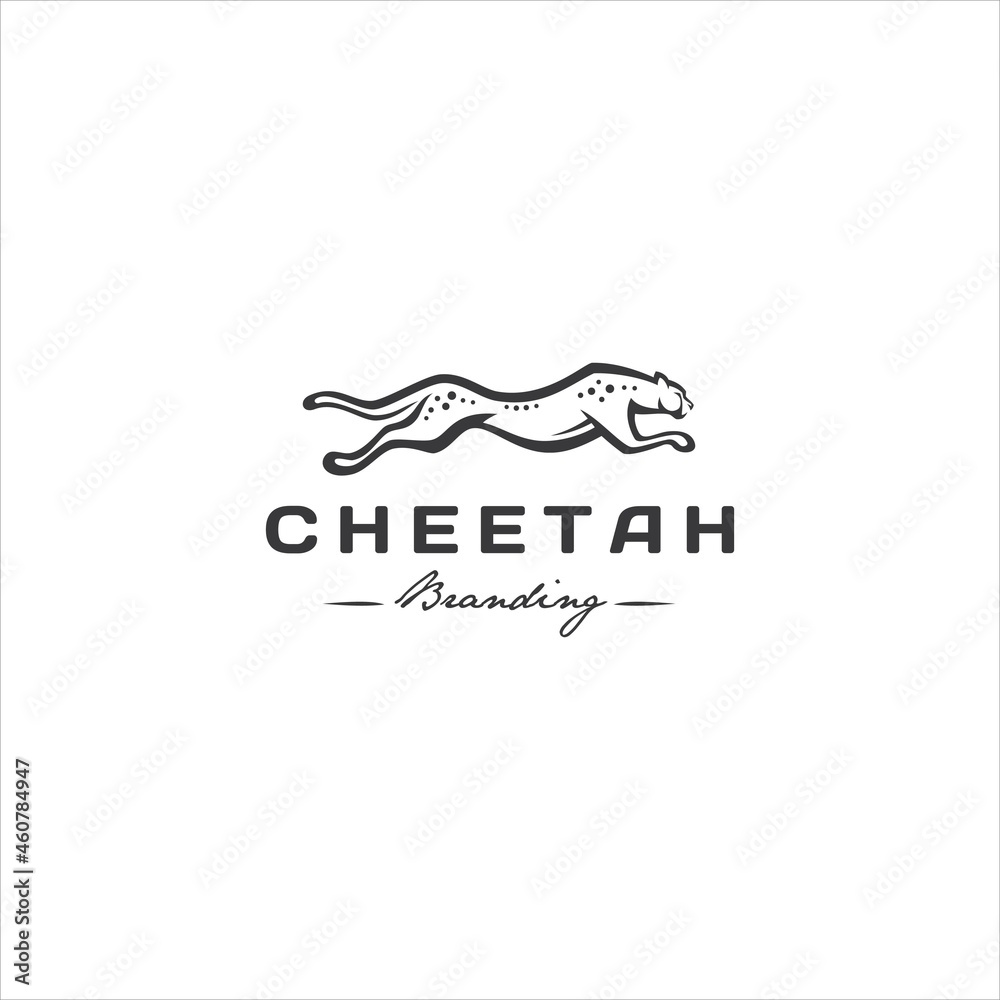Cheetah Cat Line Art Logo Design Vector Image Cheetah Cat Line Art Logo Design Vector Image