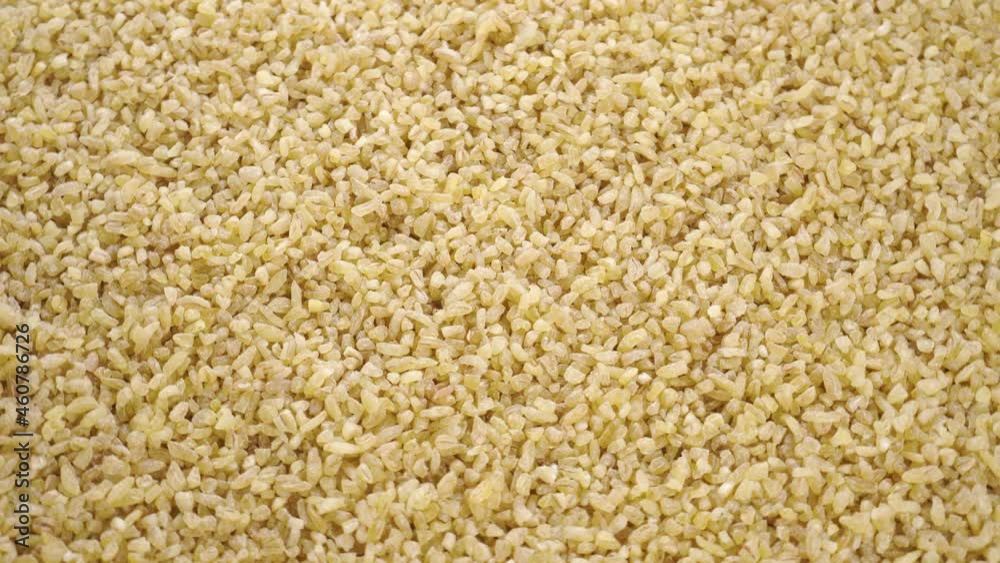 Bulgur grain close up. Rotation Bulgur grain close up. Rotation