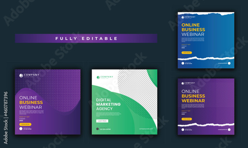 Digital marketing social media post. Social media template. Instagram post template banner. Digital business marketing banner. Square flyer template design