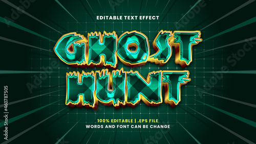 Ghost hunt editable text effect in modern 3d style