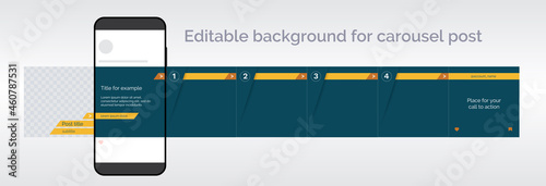 Template for carousel post in social network