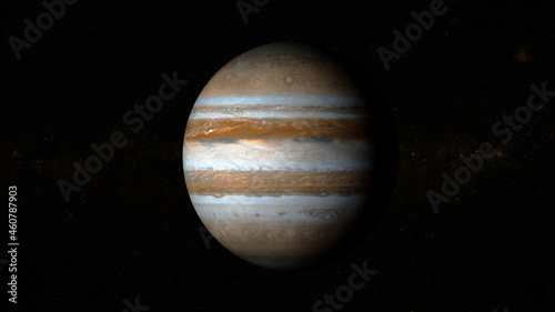 Jupiter, isolated on black. A comparison between the planets Earth and Jupiter on a clean black background. This image elements furnished by NASA