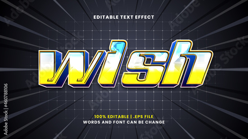 Wish editable text effect in modern 3d style