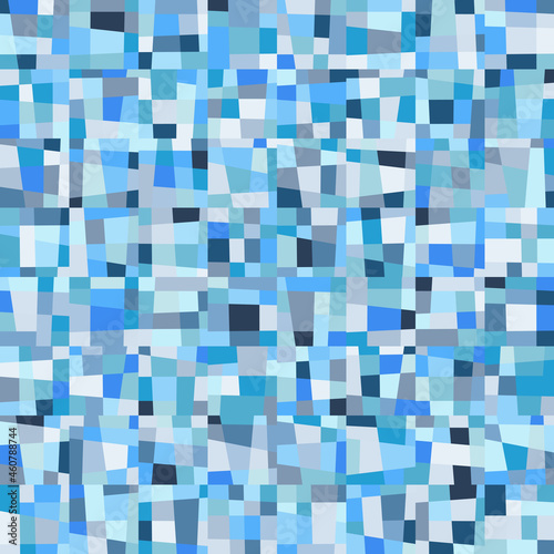 Cut squares. Chaotic coloring. Blue cold shades. Winter camouflage.
