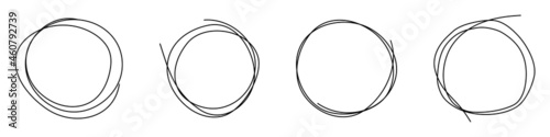 Circle brush handmade icon set