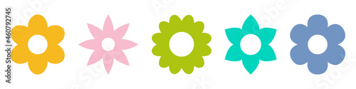 Flower icon set simple design
