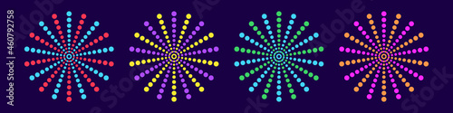 Fireworks icon set. Holidays concept