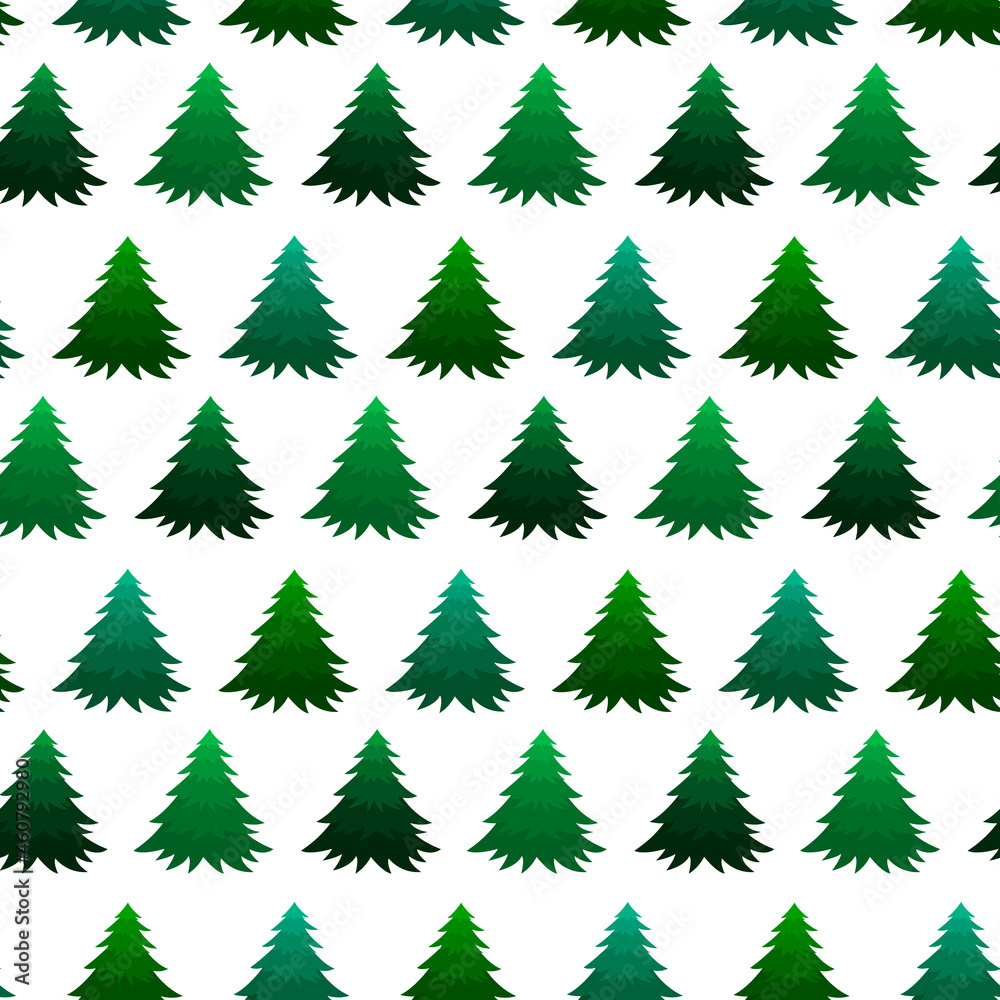 Christmas trees seamless pattern.Green fir trees seamless background.