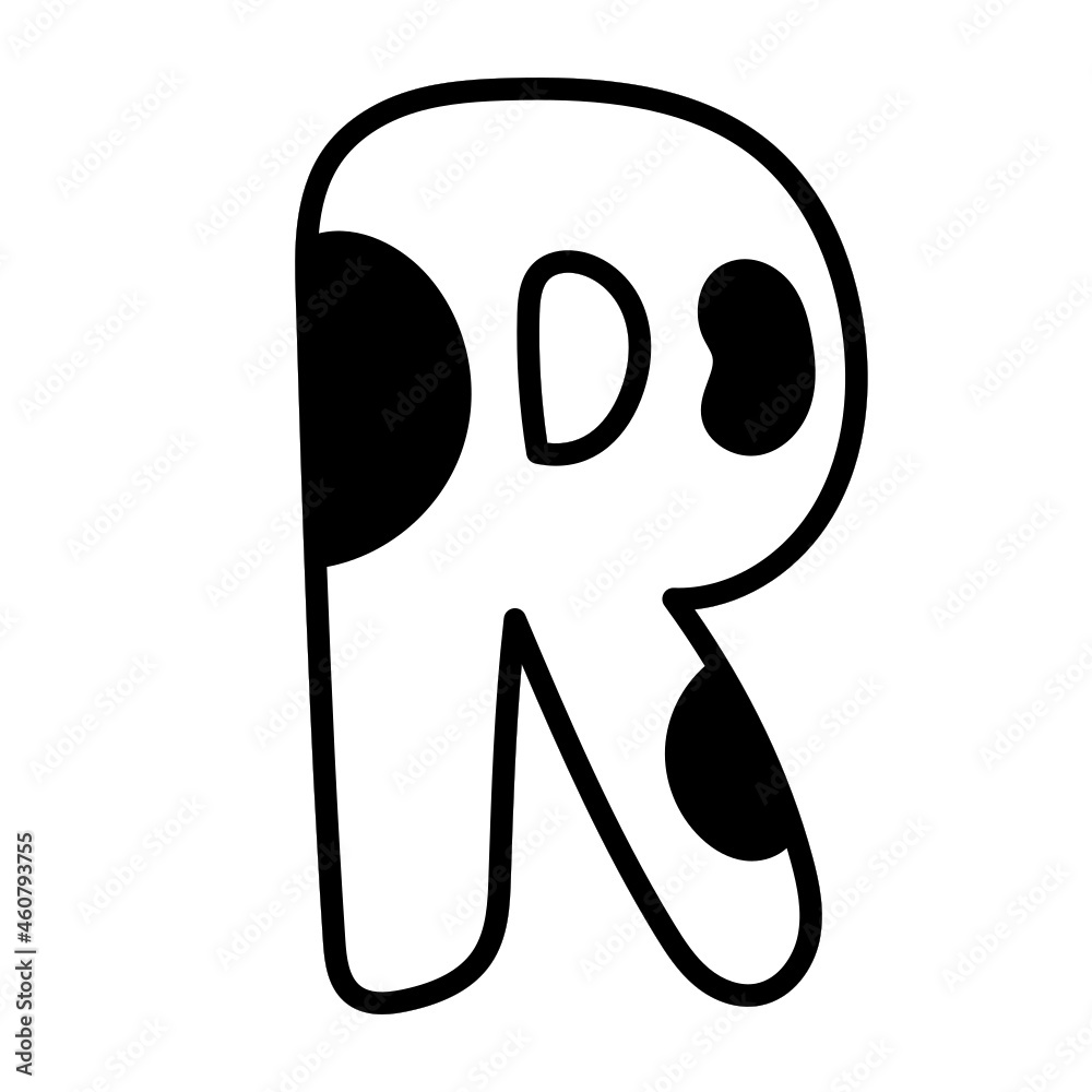 Cow Skin letter R doodle Cow Skin letter R doodle