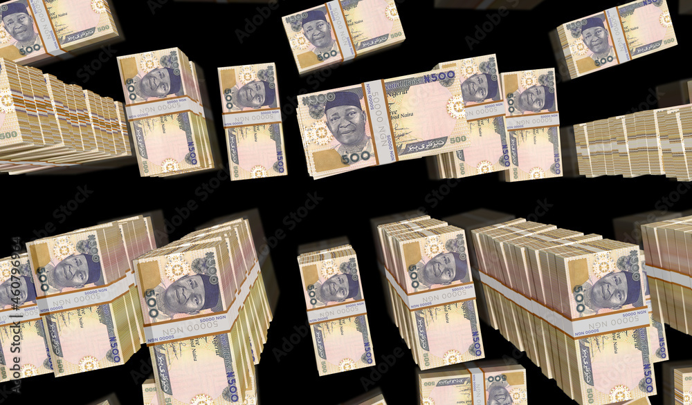 Nigerian Naira money banknotes pack illustration Nigerian Naira money banknotes pack illustration