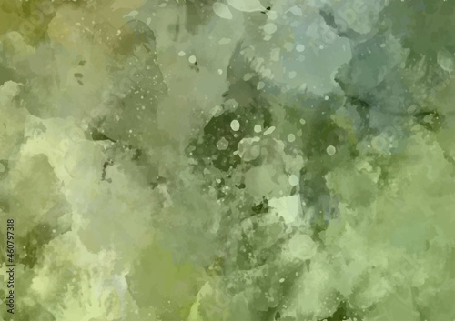 緑の幻想的なキラキラ水彩テクスチャ背景
