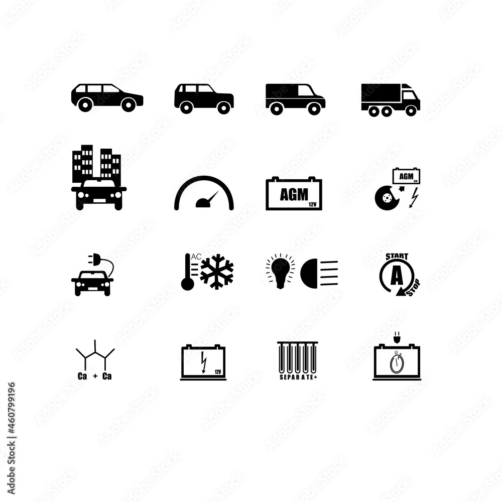 Car Related Line Icons. Contains such Icons as Charger Station, Travel ...