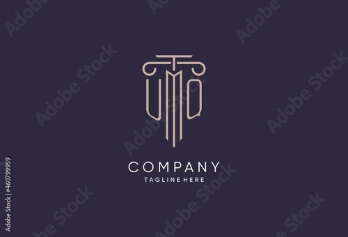 UQ logo initial pillar design with luxury modern style best design for legal firm