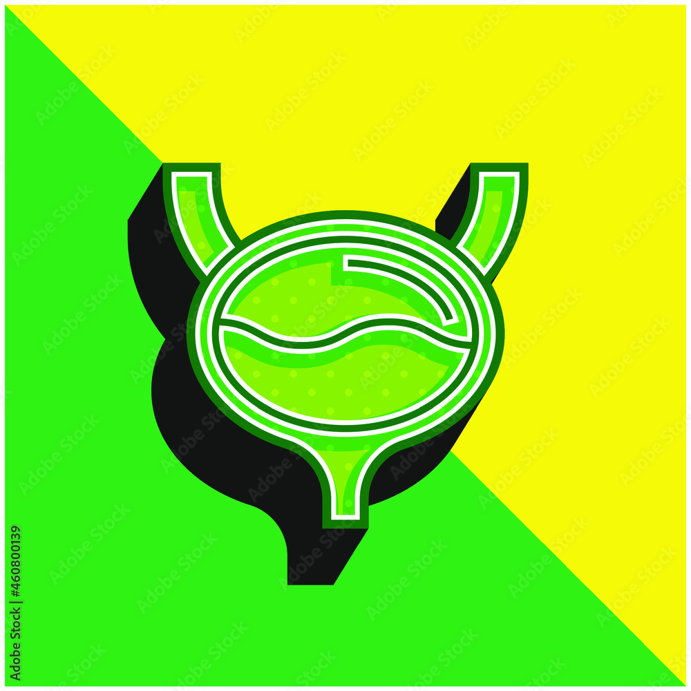 Bladder Green and yellow modern 3d vector icon logo Bladder Green and yellow modern 3d vector icon logo
