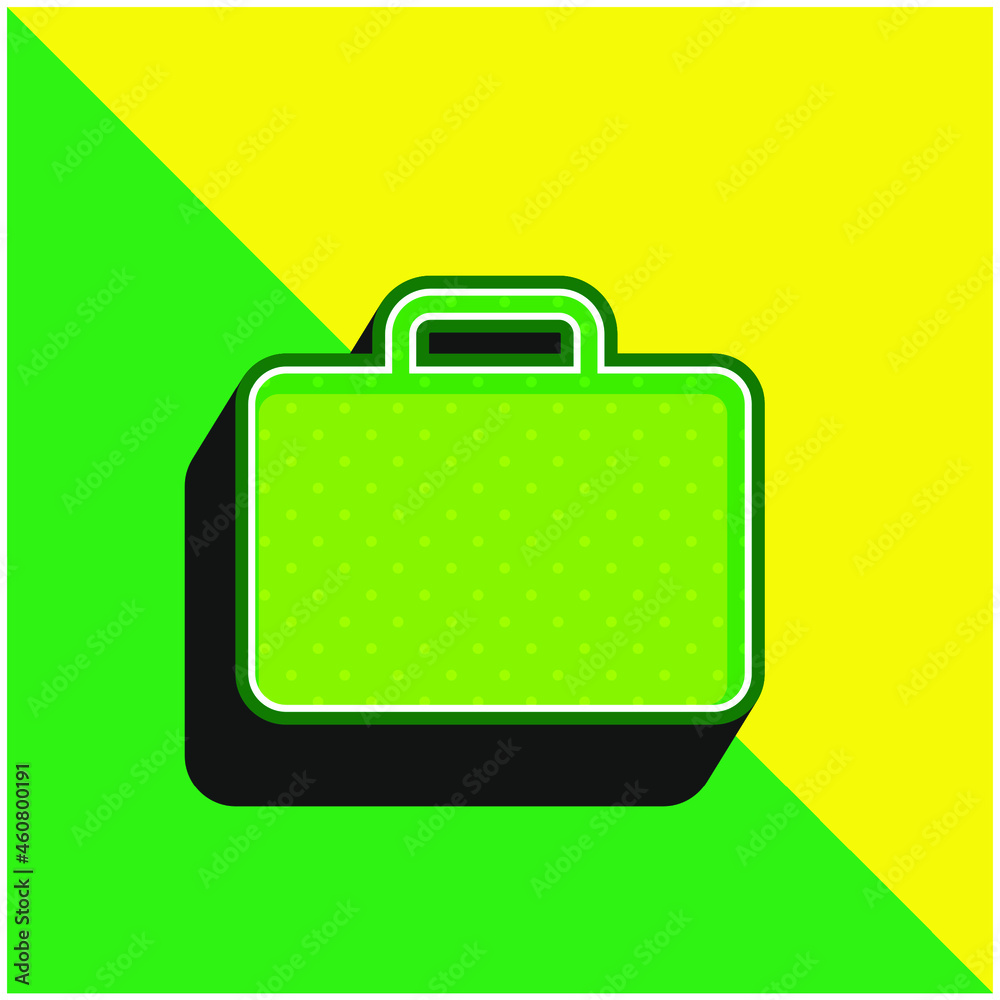 Black Briefcase Green and yellow modern 3d vector icon logo Black Briefcase Green and yellow modern 3d vector icon logo