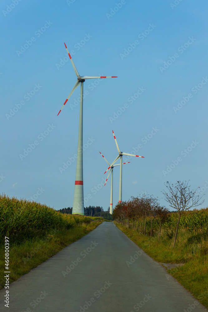 wind turbines in the rural landscape