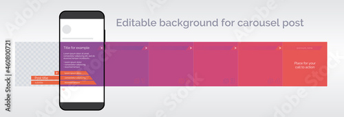 Template for carousel post in social network