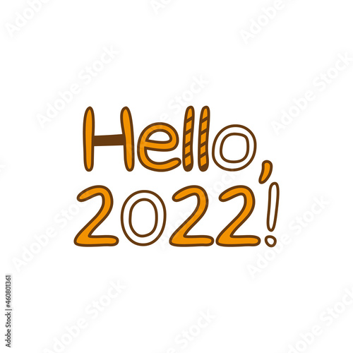 Text: Merry Christmas and Happy New Year in tuger style. Vector illustration.