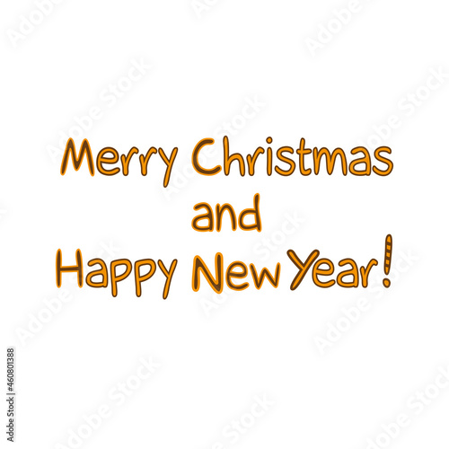 Text: Merry Christmas and Happy New Year in tuger style. Vector illustration.