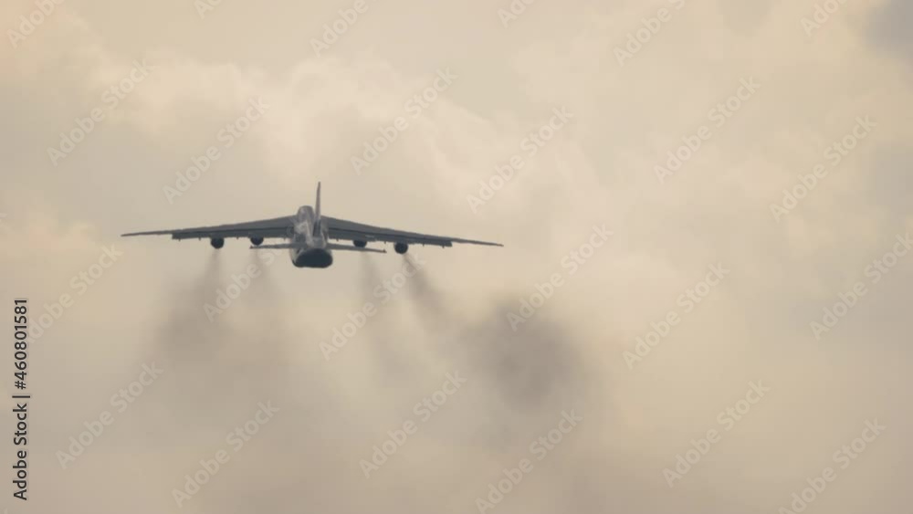 Four-engine airplane in the sky Four-engine airplane in the sky