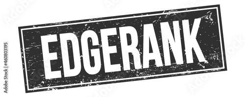 EDGERANK text on black grungy rectangle stamp. photo