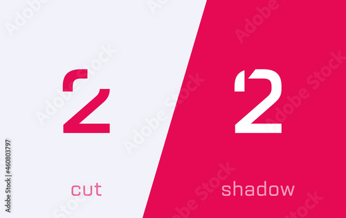 Set of number 2 minimal logo icon design template elements