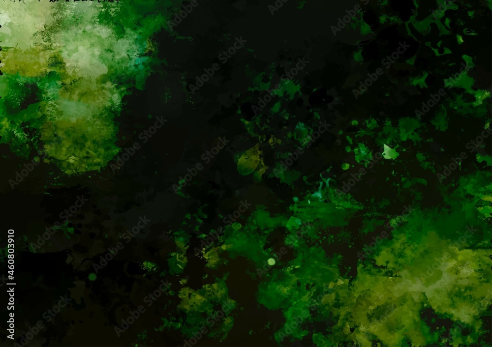 緑の幻想的なキラキラ水彩テクスチャ背景
