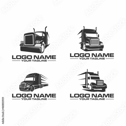 semi Truck logo set designs logo template vector