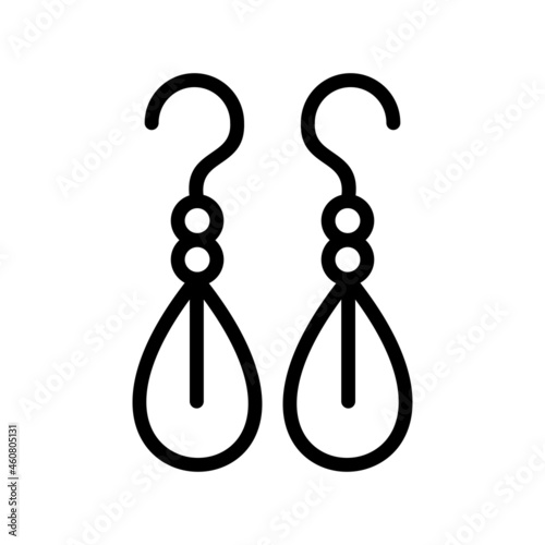 Earring Outline Vector Icon Design