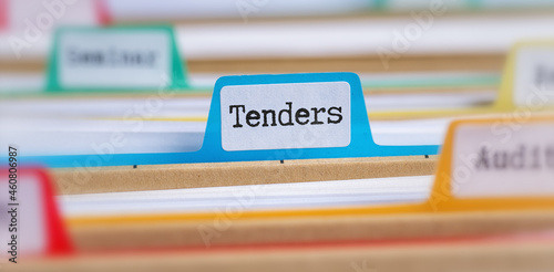 File folders with a tab labeled Tenders photo