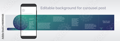 Mandala background for carousel post in social media