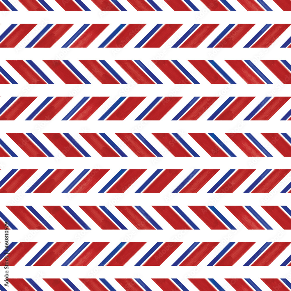 Vector blue red striped chevrons seamless pattern Vector blue red striped chevrons seamless pattern