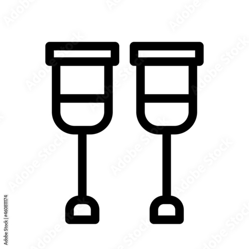 Crutch Outline Vector Icon Design