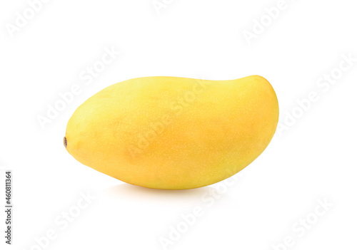 Ripe yellow mango on white background