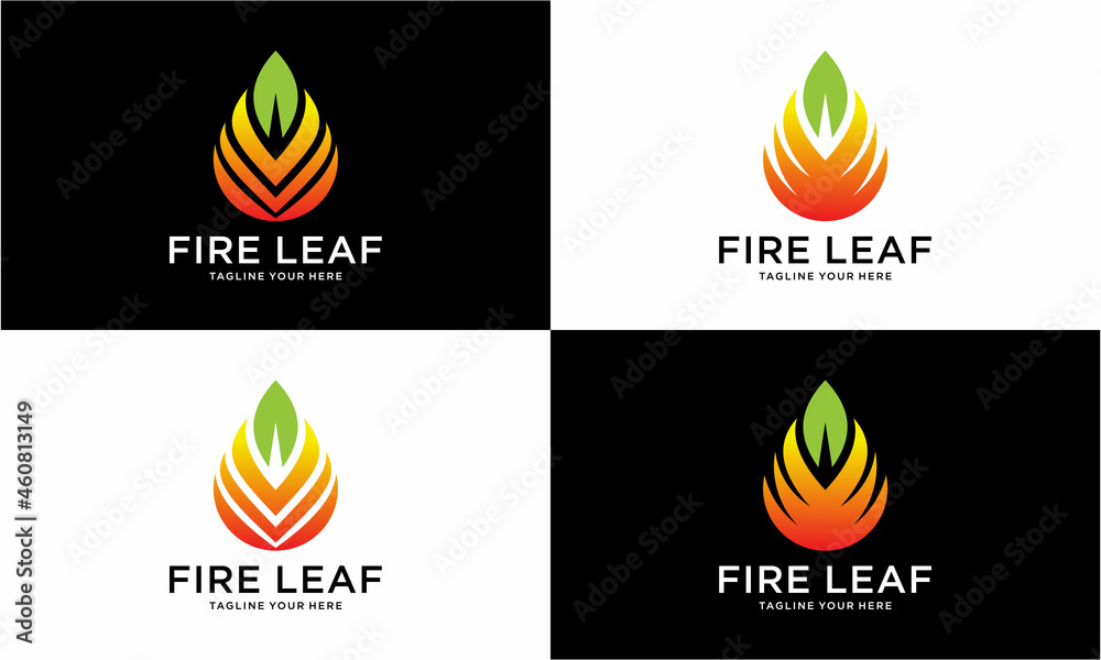 Leaf Fire Logo Template Design Vector, Emblem, Design Concept, Creative Symbol, Icon on Background white and black logo Leaf Fire Logo Template Design Vector, Emblem, Design Concept, Creative Symbol, Icon on Background white and black logo