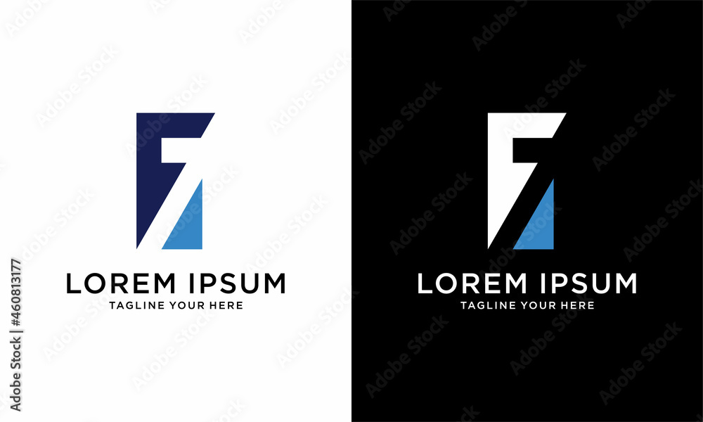 initial letter logo 7F, F7 logo template on Background white and black logo initial letter logo 7F, F7 logo template on Background white and black logo