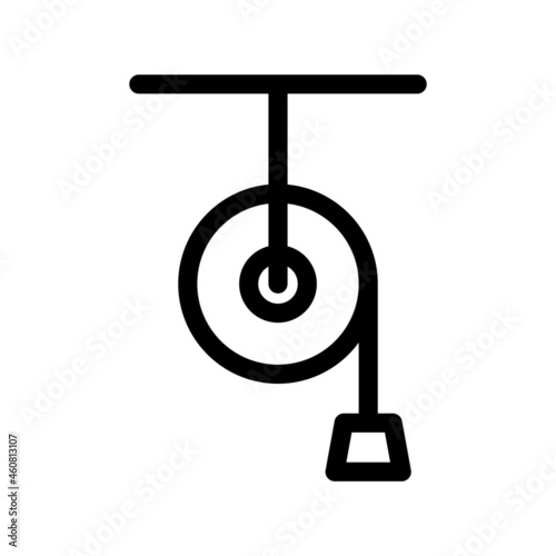 Pulley Outline Vector Icon Design