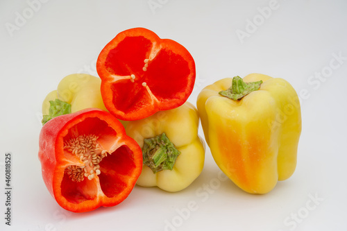 Bell peppers on a white background