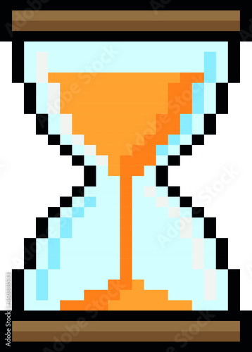 hourglass pixel art. vector illustration.