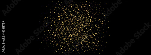 Gold Confetti Luxury Vector Panoramic Black