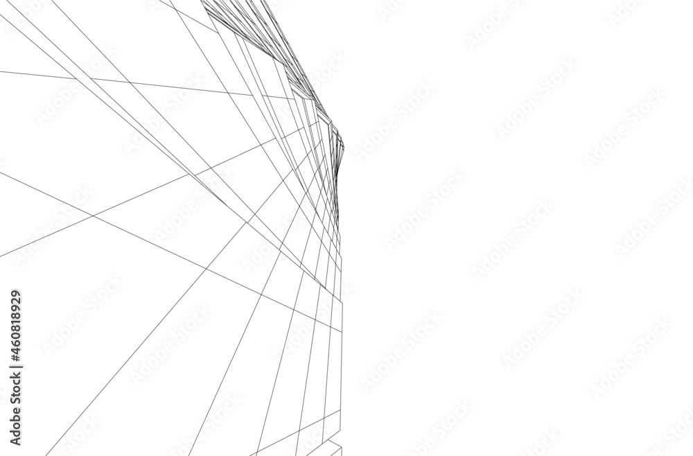 Fototapeta premium abstract architecture digital 3d drawing
