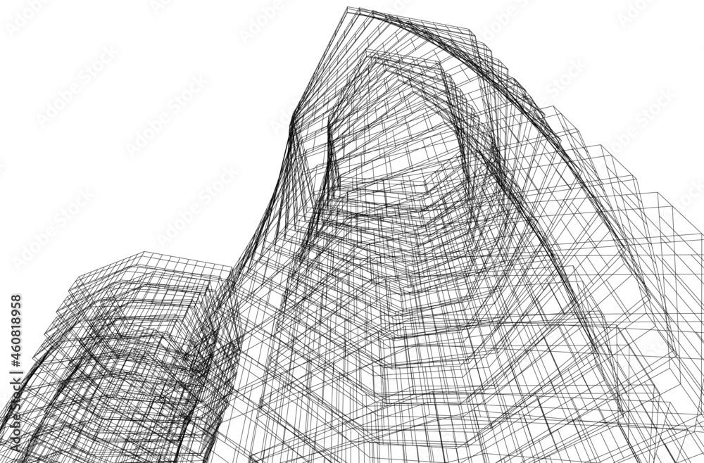 vector illustration of abstract architecture 3d vector illustration of abstract architecture 3d