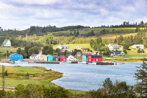 Tableau sur toile Local fishing community and oyster barns in Kensington, Prince Edward Island, Ca