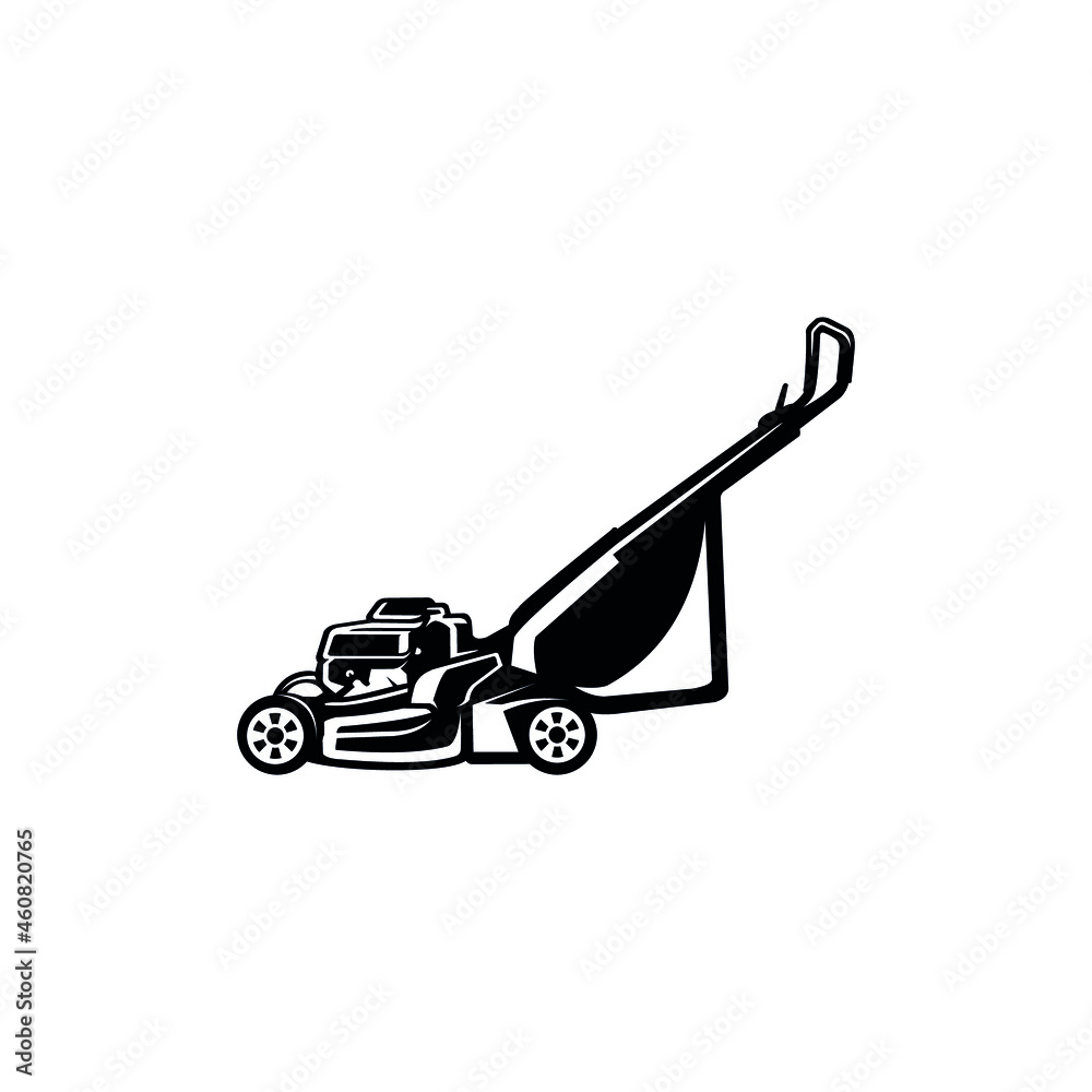 lawn care - lawn mower isolated vector - obrazy, fototapety, plakaty 