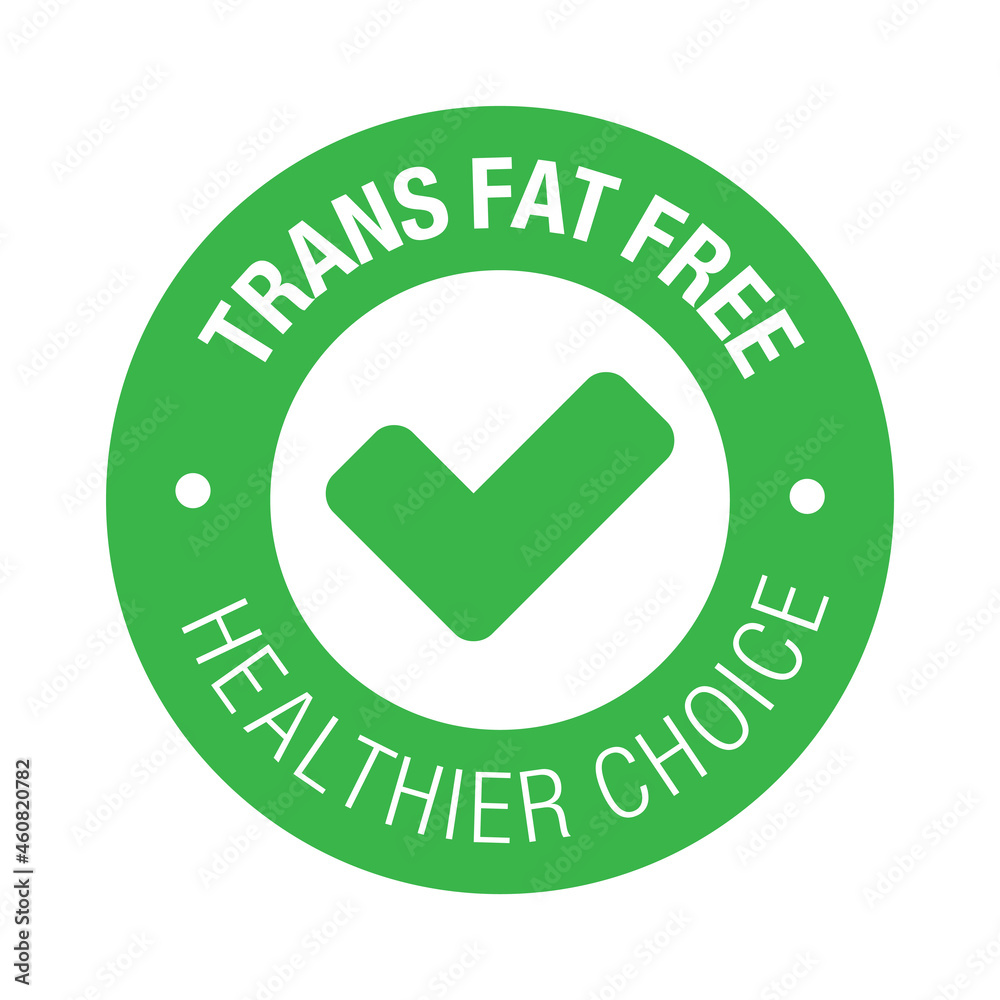 Trans fat free vector icon badge logo design Trans fat free vector icon badge logo design