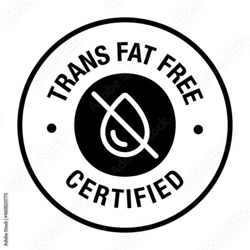 Trans fat free vector icon badge logo design